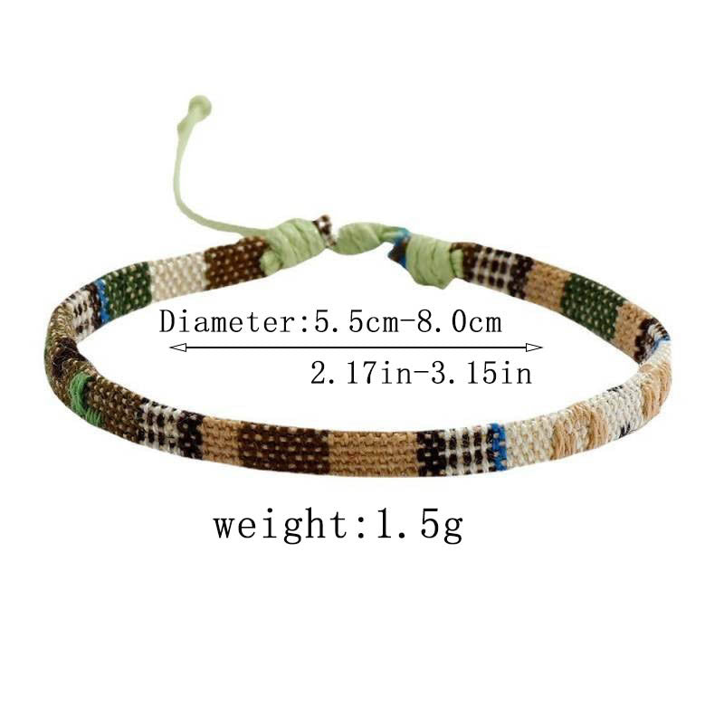 Wholesale  Colorful Bohemian Cotton and Linen Braided Bracelet